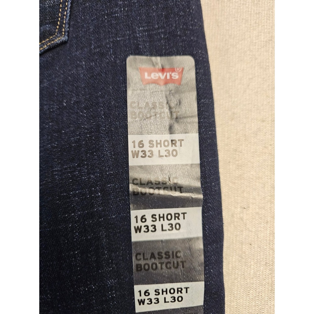 Levis Classic Bootcut Jeans Womens 16 Short W33 L30 Dark Wash Stretch NEW - Picture 2 of 6